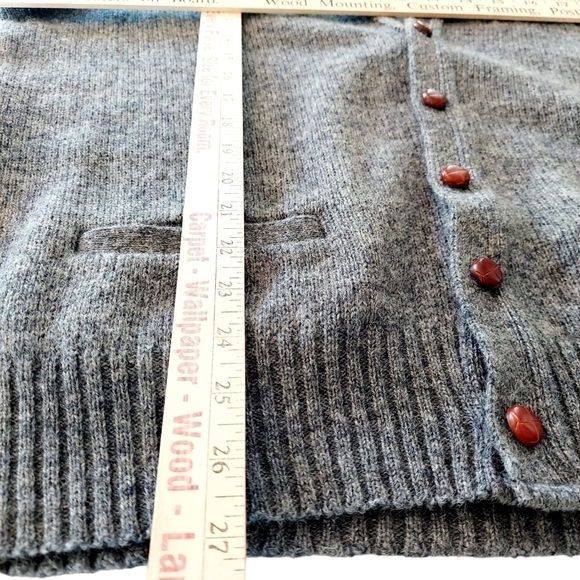 VINTAGE Robert Bruce Cardigan Sweater Vest Wool XL Gray Union Made USA Pockets - Picture 6 of 12